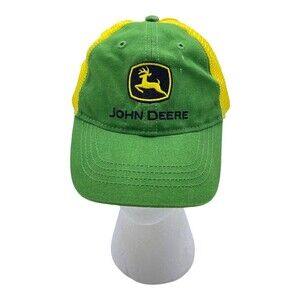 John Deere Toddler Size Snapback HAT Green Yellow Mesh Tractor Trucker Cap